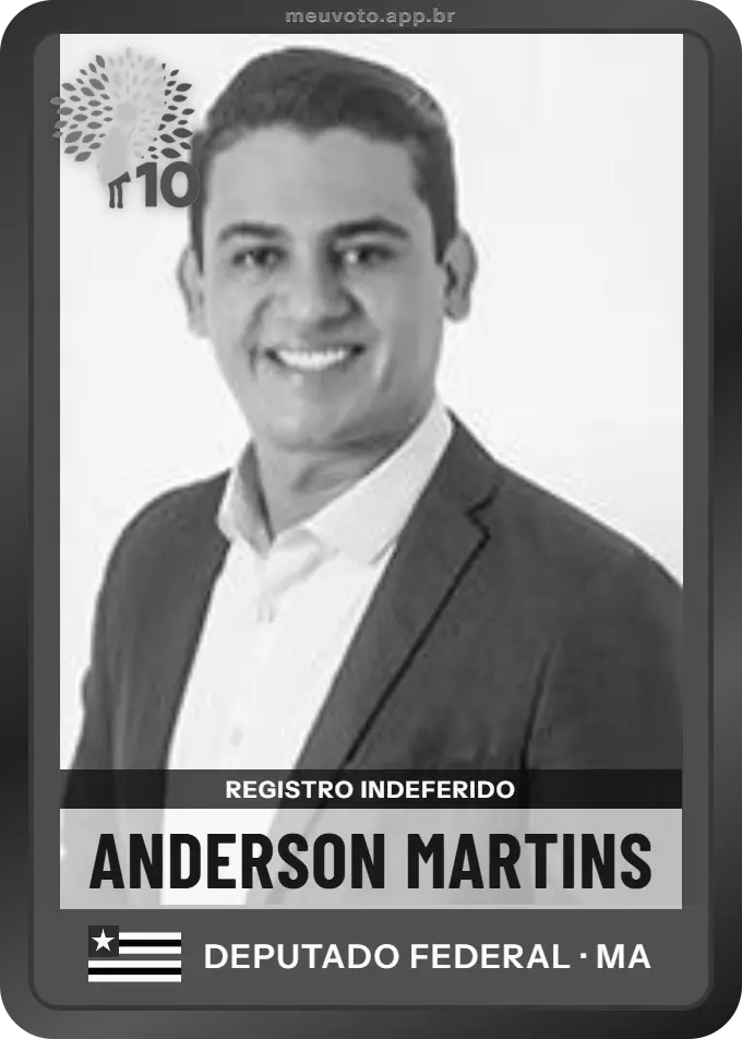 Carta de Anderson Martins, Republicanos. Teve o registro indeferido pelo TSE e não vai à urna.