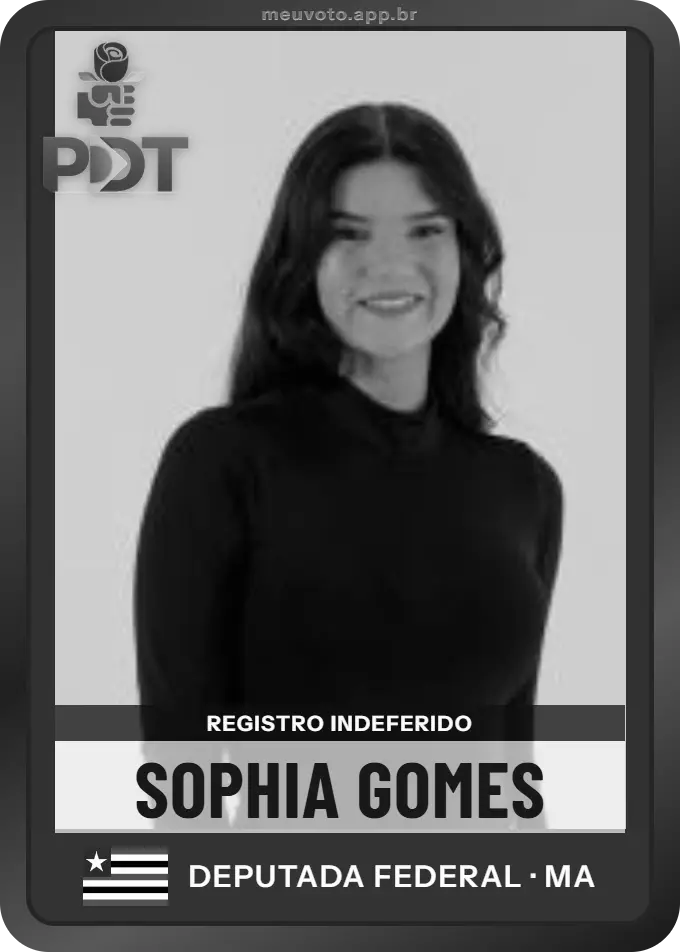 Carta de Sophia Gomes, PDT. Teve o registro indeferido pelo TSE e não vai à urna.