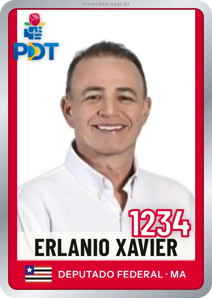 Carta de Erlanio Xavier, número 1234, PDT