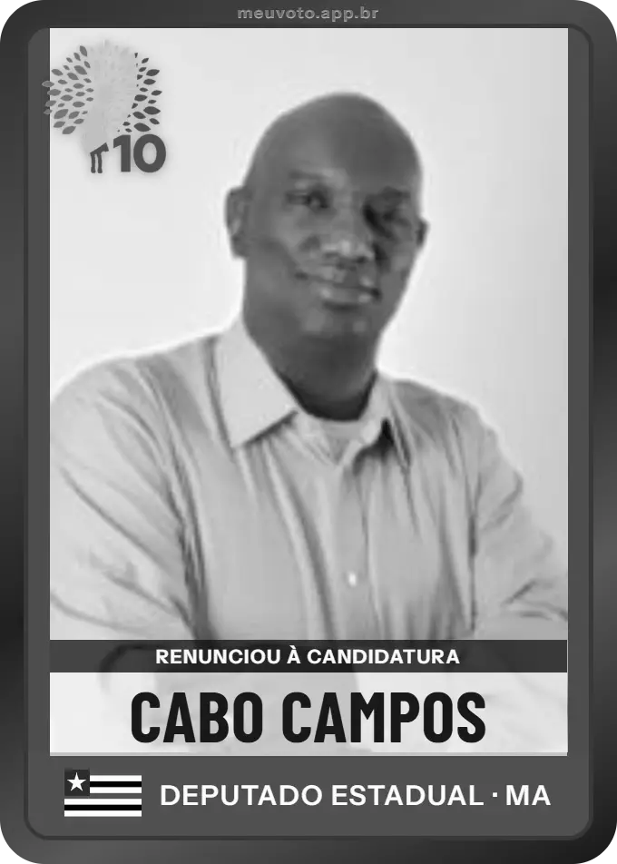 Carta de Cabo Campos, Republicanos. Renunciou à candidatura e não vai à urna.