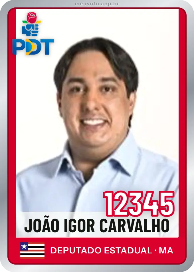 Carta de João Igor Carvalho, número 12345, PDT