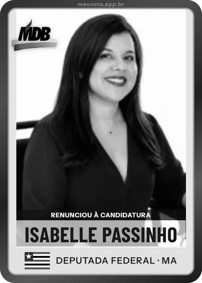 Carta de Isabelle Passinho, MDB. Renunciou à candidatura e não vai à urna.