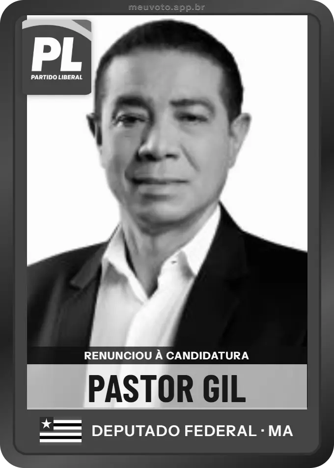 Carta de Pastor Gil, PL. Renunciou à candidatura e não vai à urna.