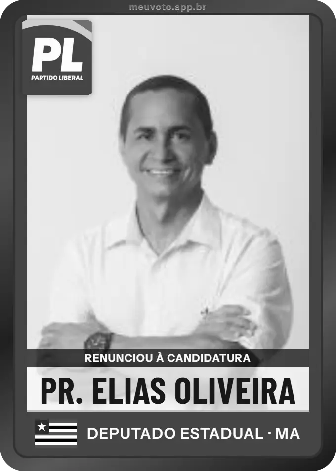 Carta de Pr. Elias Oliveira, PL. Renunciou à candidatura e não vai à urna.