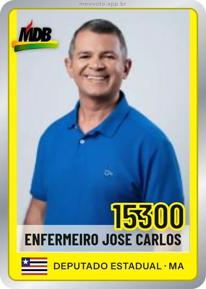 Carta de Enfermeiro Jose Carlos, número 15300, MDB