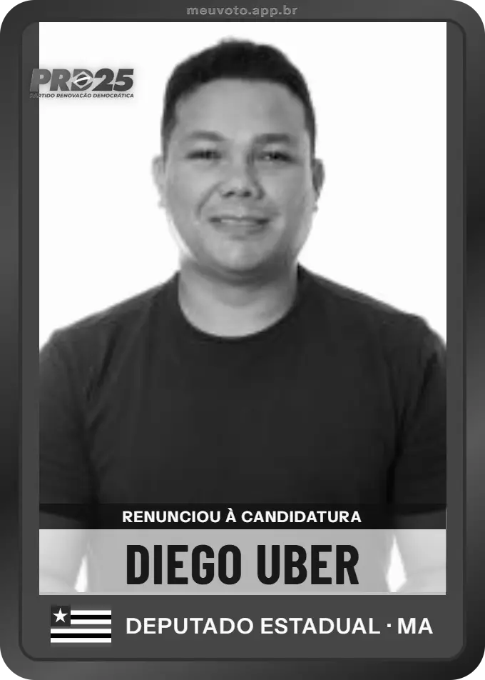 Carta de Diego Uber, PRD. Renunciou à candidatura e não vai à urna.