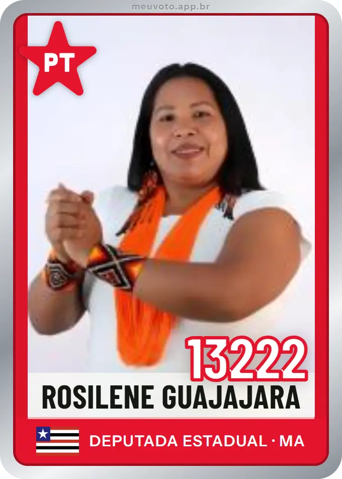Carta de Rosilene Guajajara, número 13222, PT