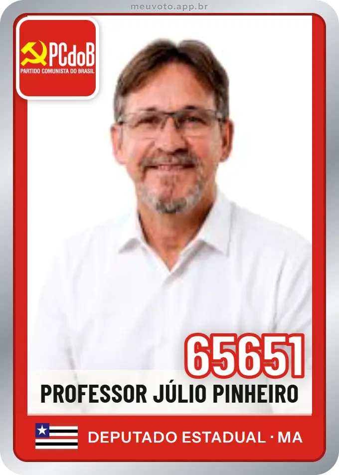 Carta de Professor Júlio Pinheiro, número 65651, PCdoB