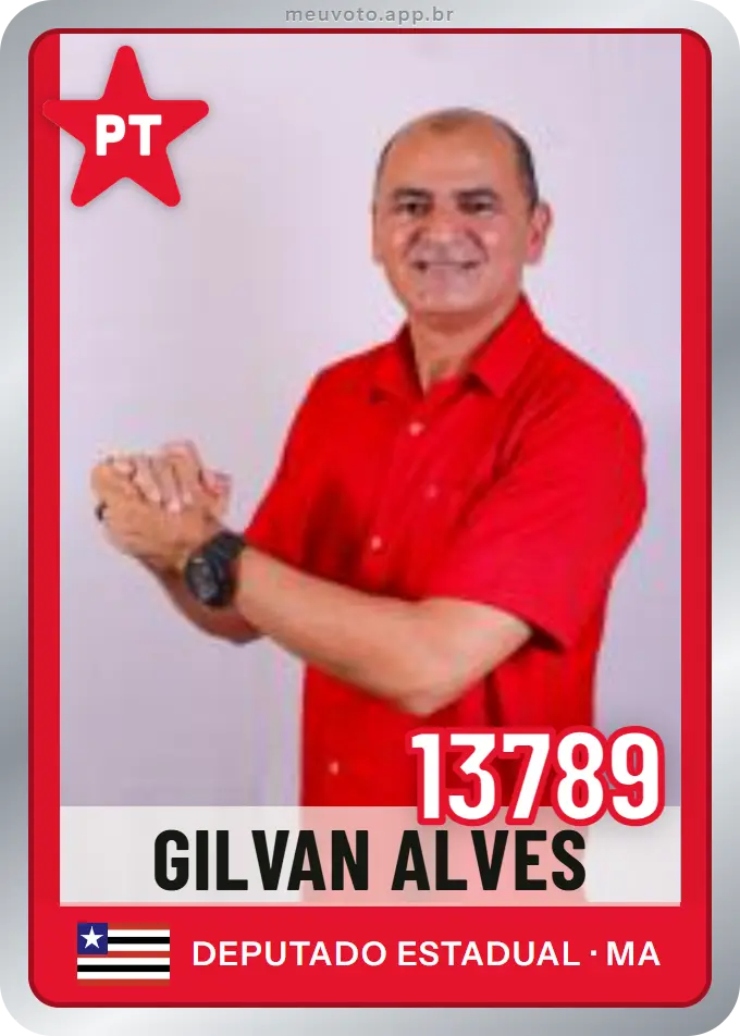 Carta de Gilvan Alves, número 13789, PT