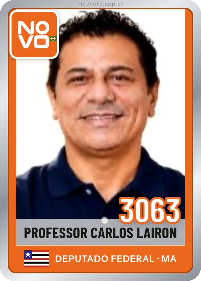 Carta de Professor Carlos Lairon, número 3063, Novo