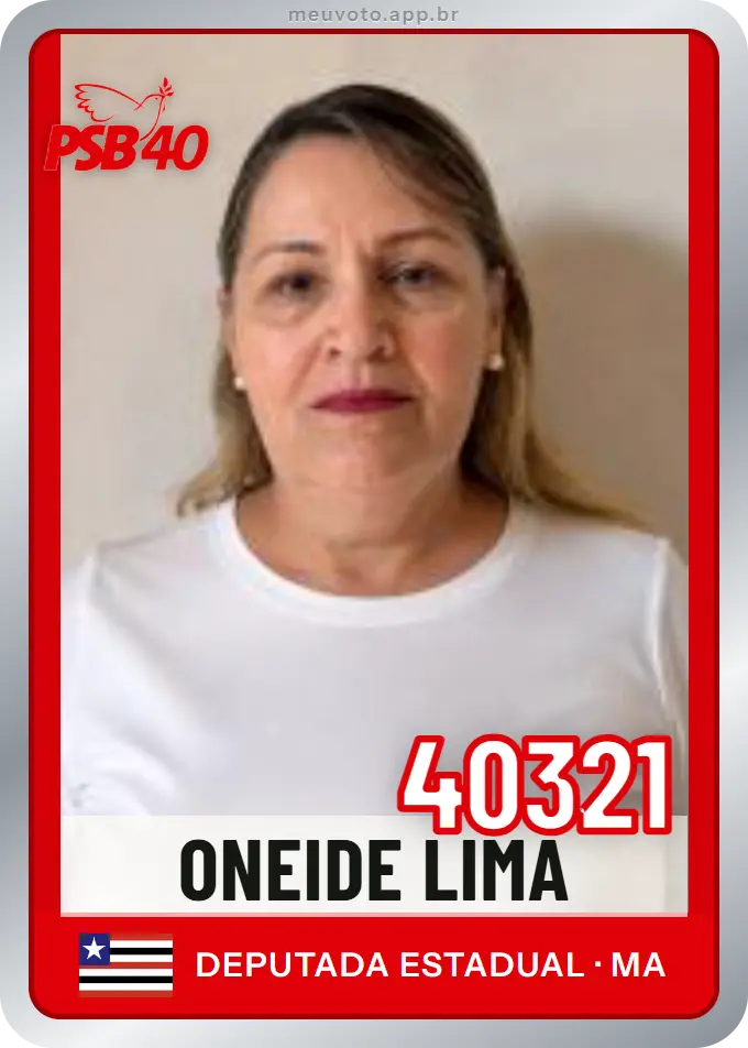 Carta de Oneide Lima, número 40321, PSB