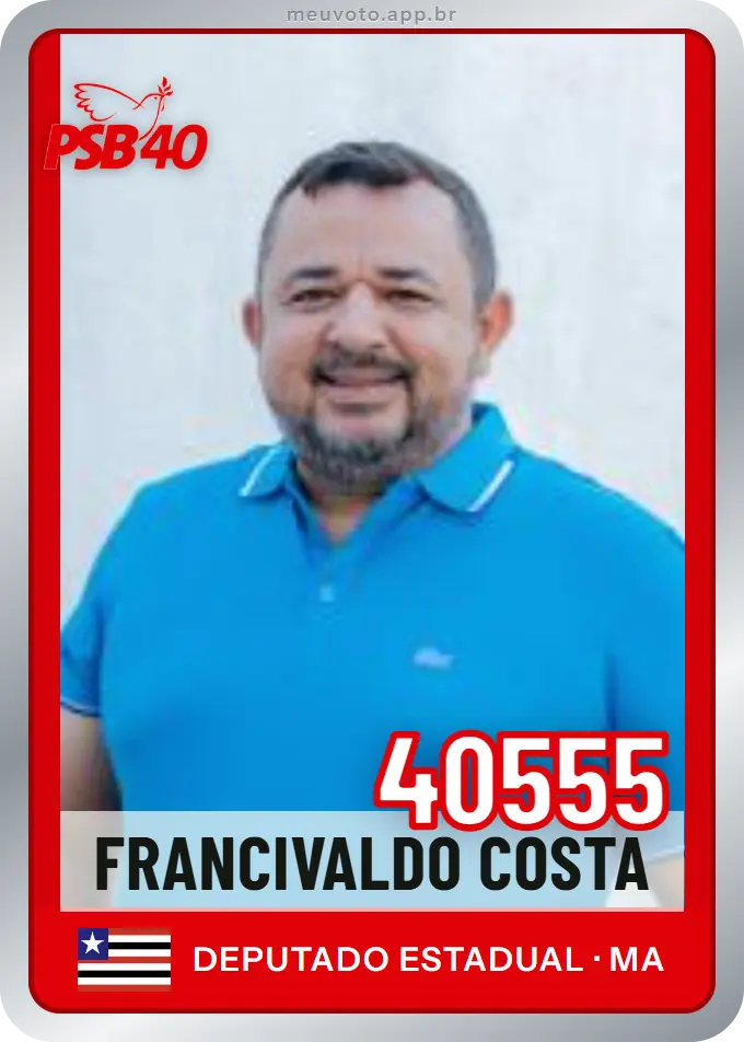 Carta de Francivaldo Costa, número 40555, PSB