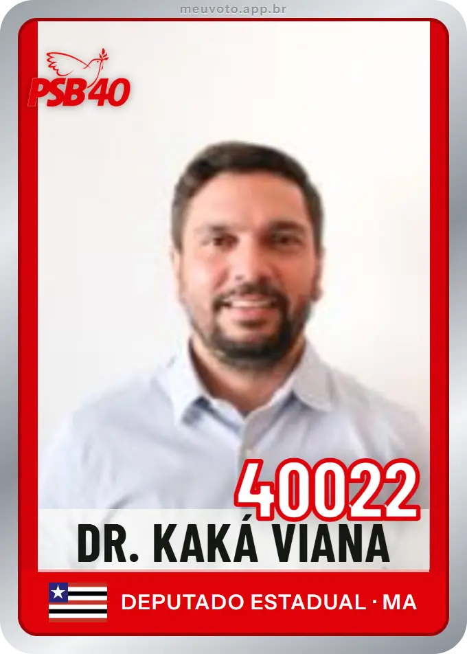 Carta de Dr. Kaká Viana, número 40022, PSB