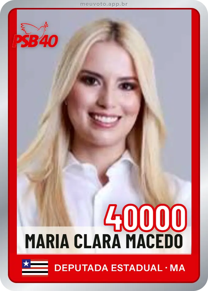 Carta de Maria Clara Macedo, número 40000, PSB