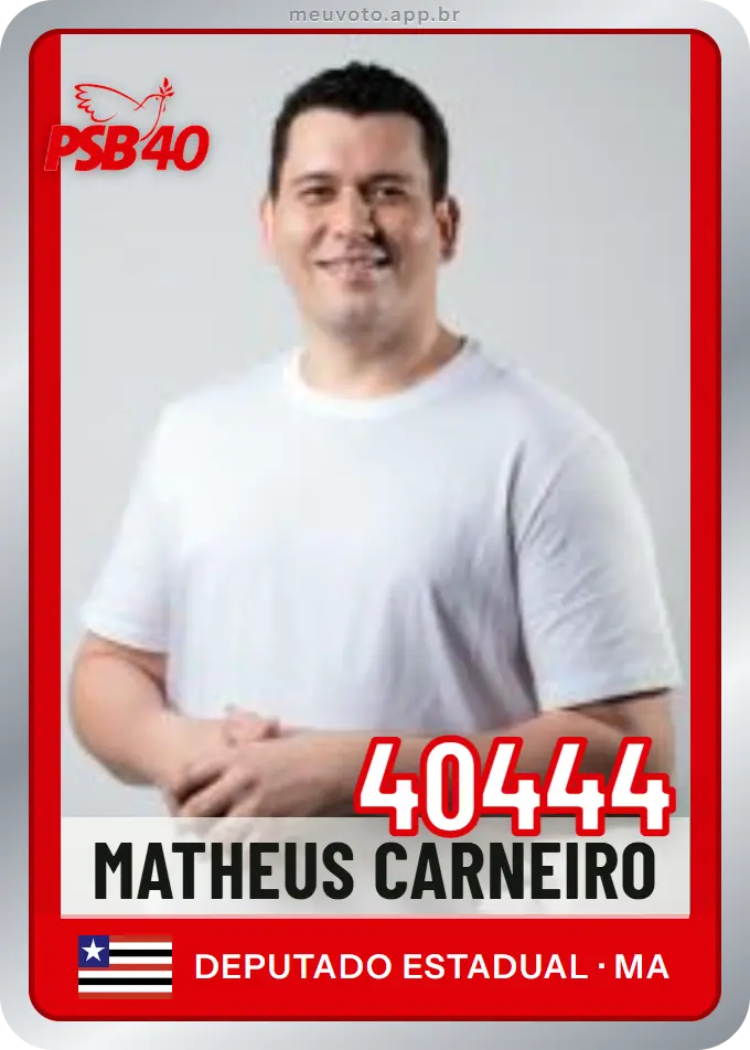 Carta de Matheus Carneiro, número 40444, PSB