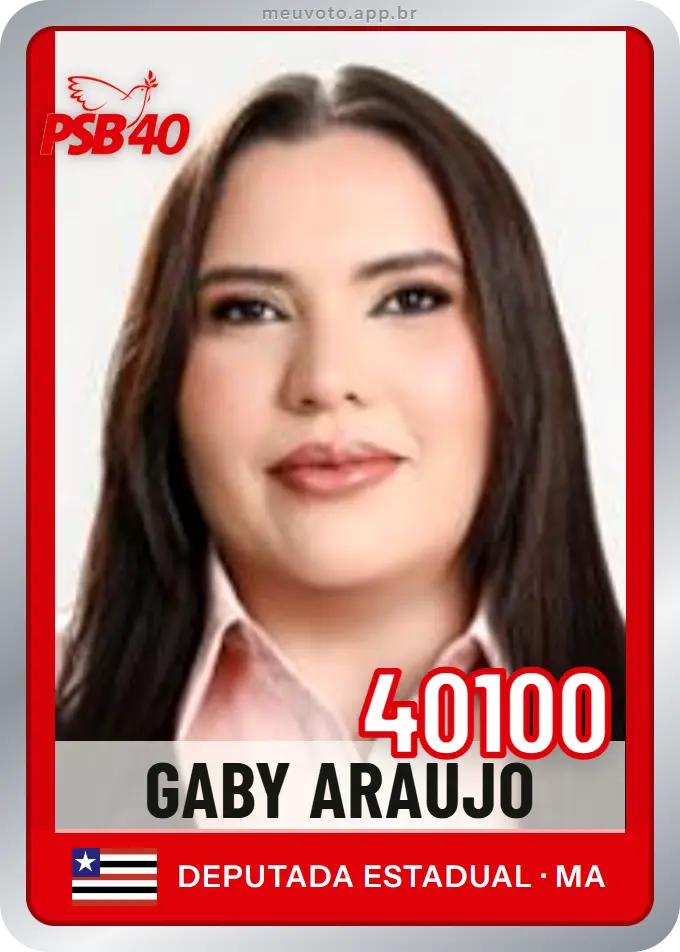 Carta de Gaby Araújo, número 40100, PSB