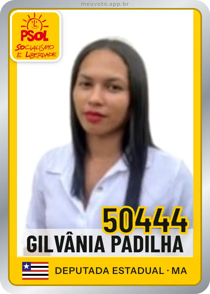 Carta de Gilvânia Padilha, número 50444, PSOL
