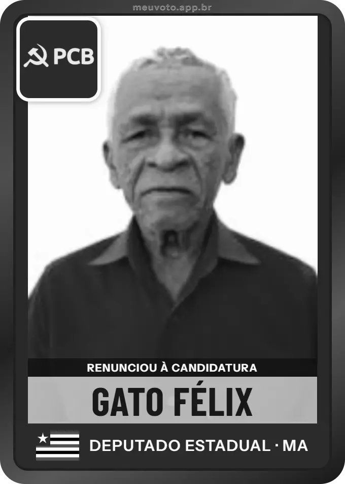 Carta de Gato Félix, PCB. Renunciou à candidatura e não vai à urna.