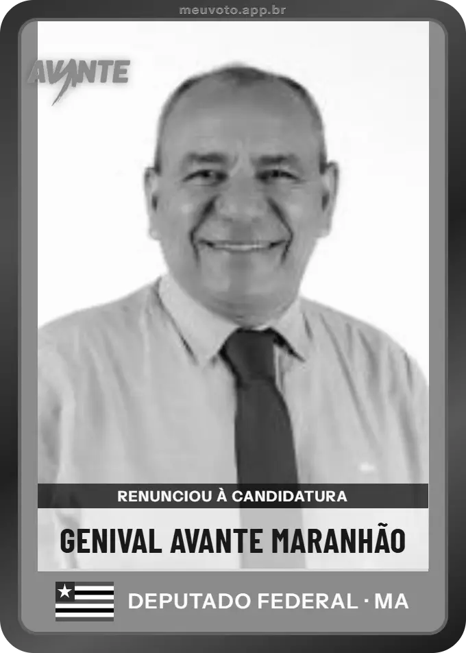 Carta de Genival Avante Maranhão, Avante. Renunciou à candidatura e não vai à urna.