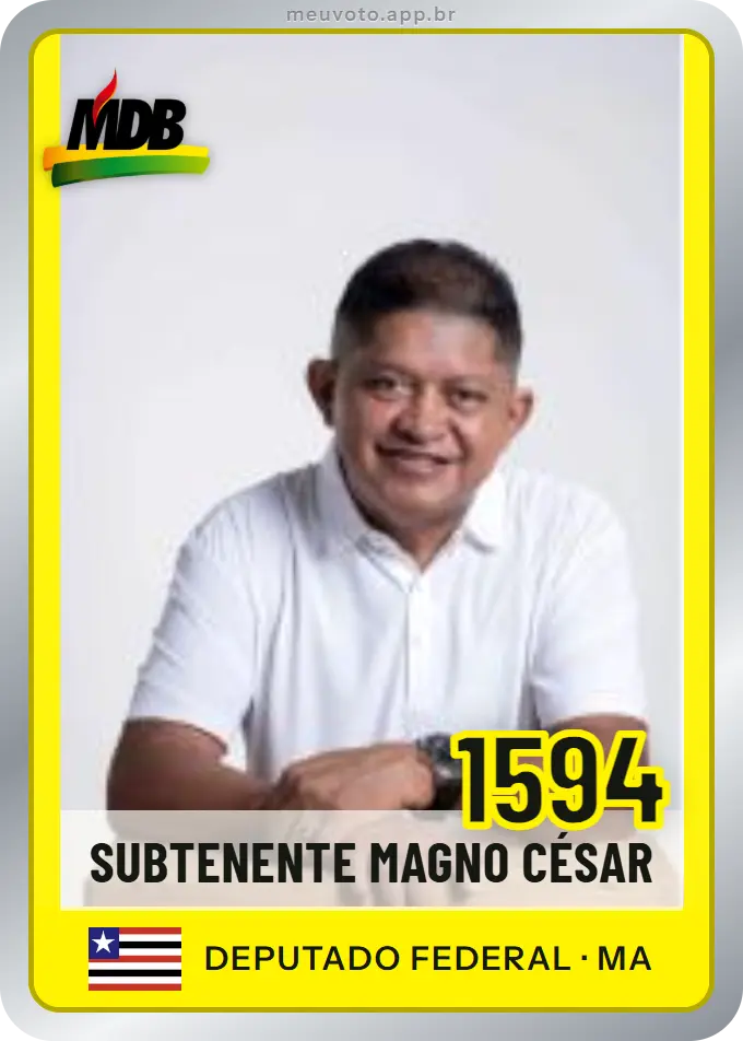 Carta de Subtenente Magno César, número 1594, MDB