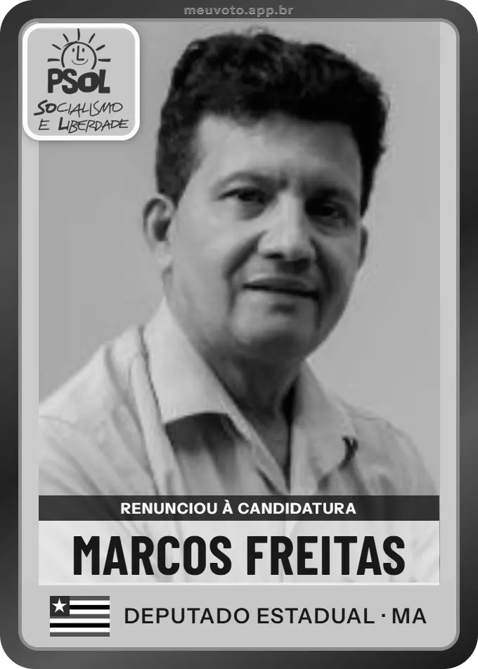Carta de Marcos Freitas, PSOL. Renunciou à candidatura e não vai à urna.