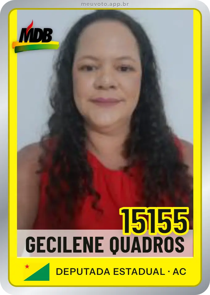 Carta de Gecilene Quadros, número 15155, MDB