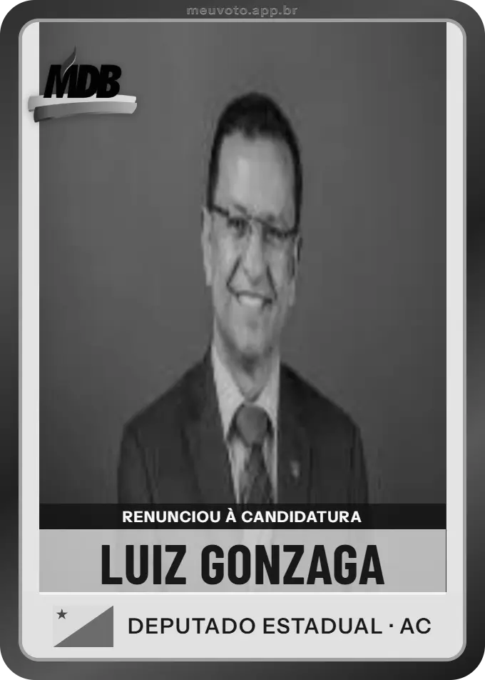 Carta de Luiz Gonzaga, MDB. Renunciou à candidatura e não vai à urna.