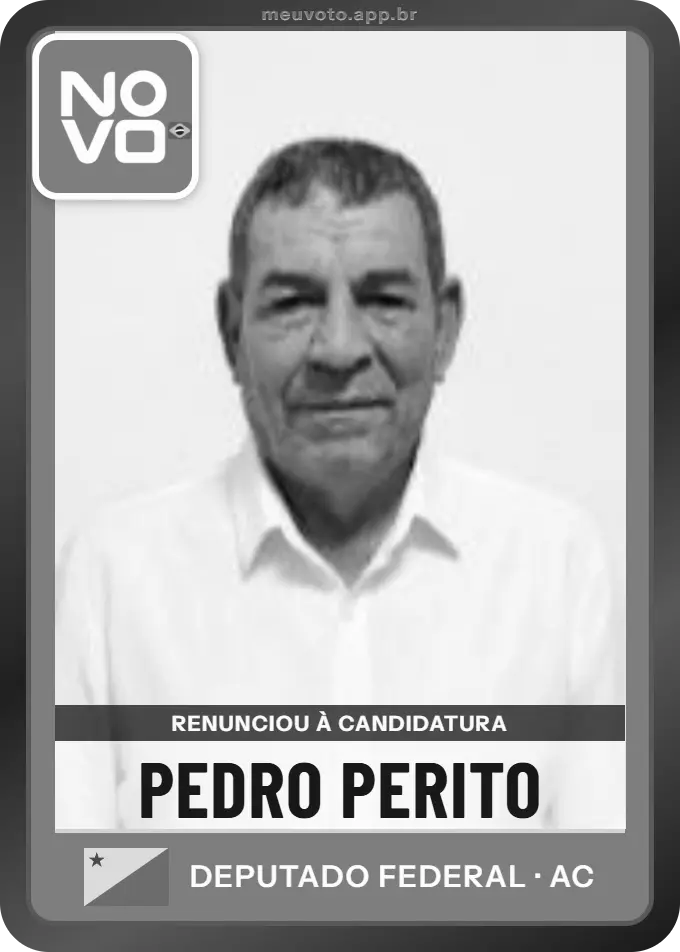 Carta de Pedro Perito, Novo. Renunciou à candidatura e não vai à urna.
