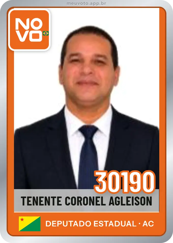Carta de Tenente Coronel Agleison, número 30190, Novo