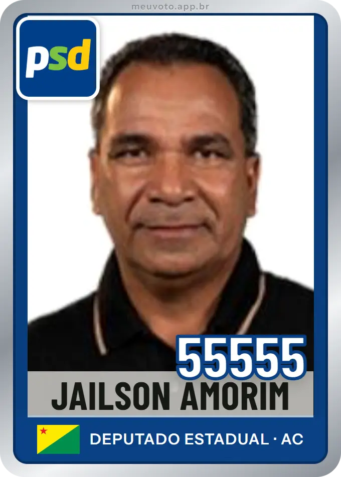 Carta de Jailson Amorim, número 55555, PSD