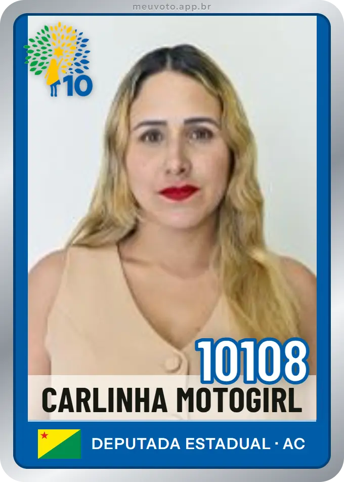 Carta de Carlinha Motogirl, número 10108, Republicanos