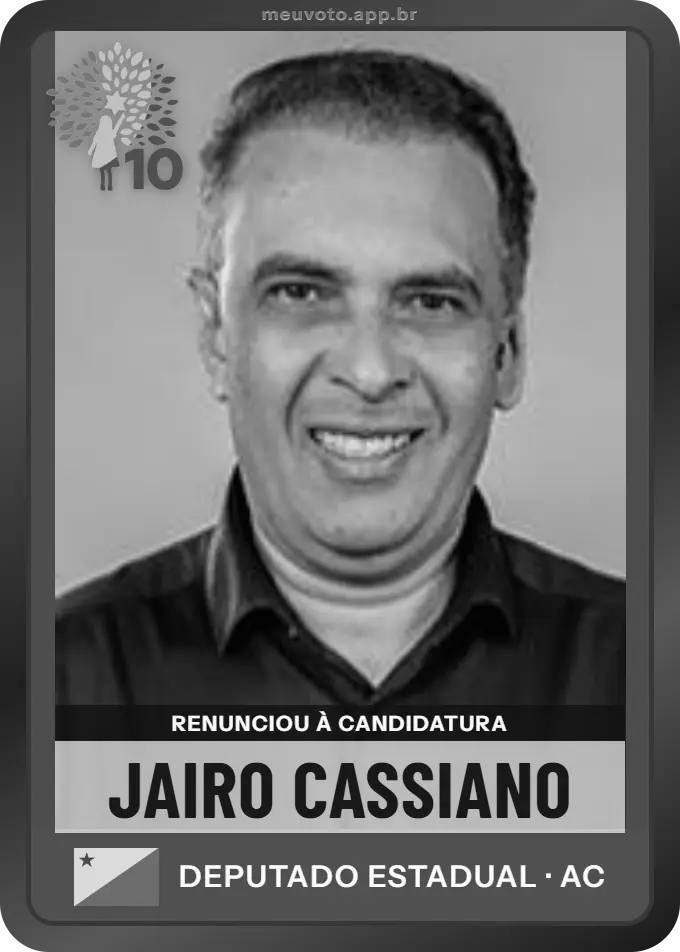 Carta de Jairo Cassiano, Republicanos. Renunciou à candidatura e não vai à urna.