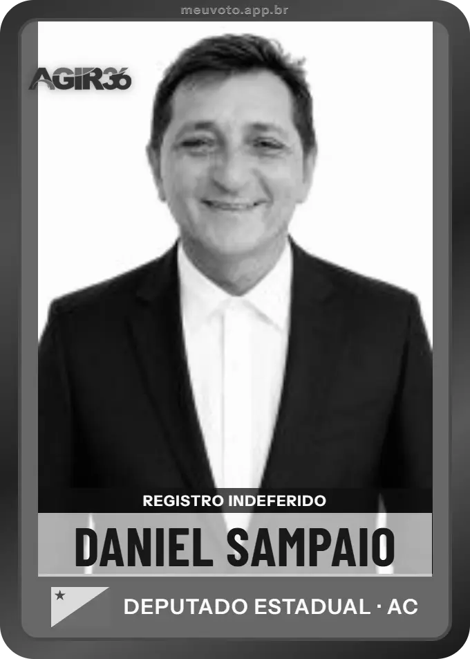 Carta de Daniel Sampaio, Agir. Teve o registro indeferido pelo TSE e não vai à urna.