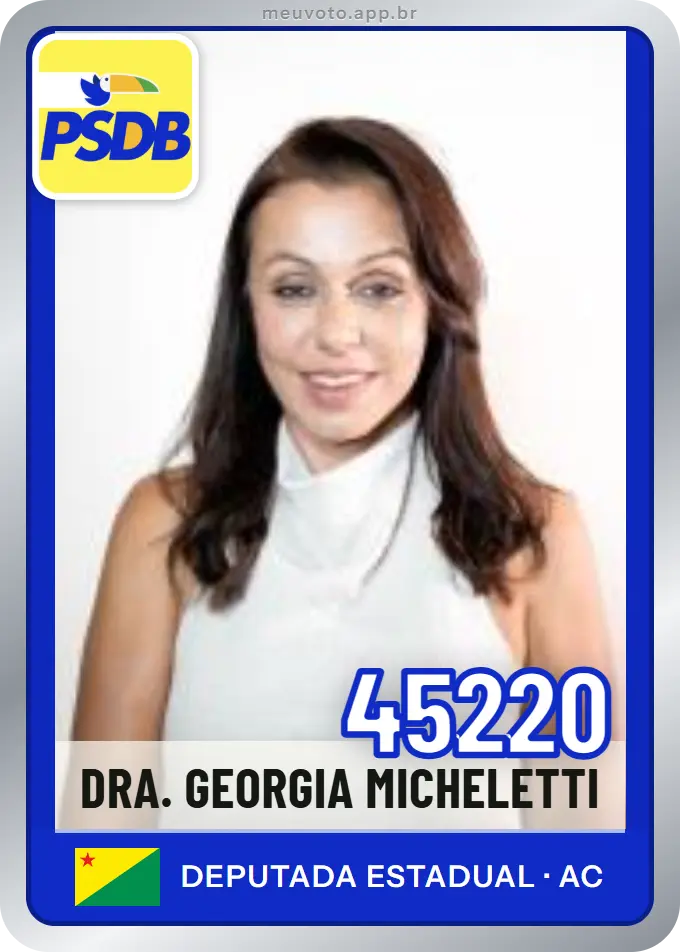 Carta de Dra. Georgia Micheletti, número 45220, PSDB