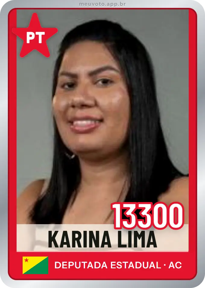 Carta de Karina Lima, número 13300, PT