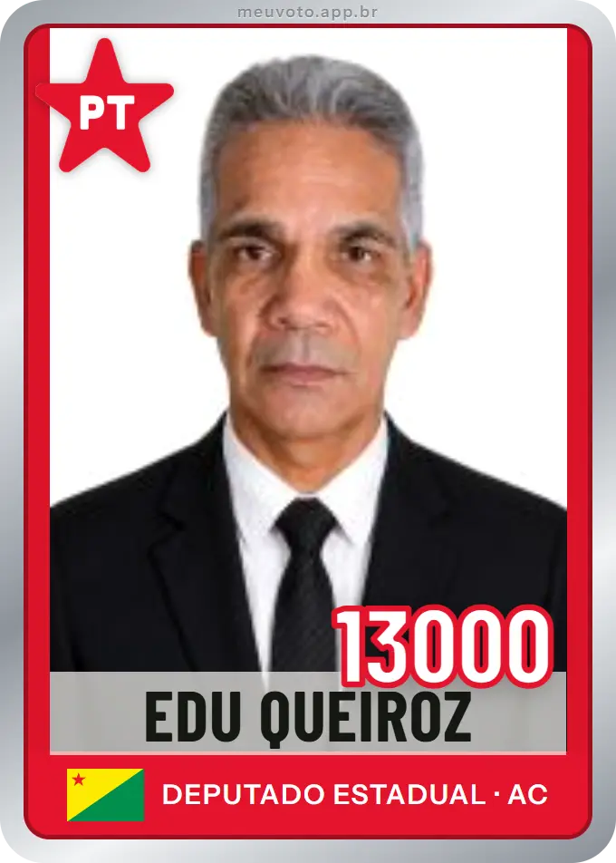Carta de Edu Queiroz, número 13000, PT