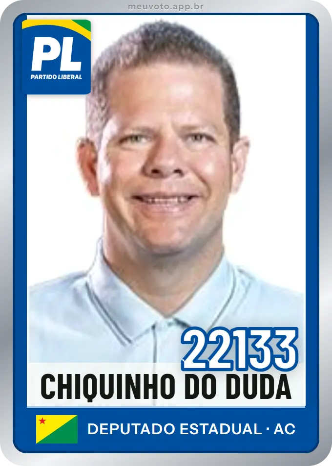 Carta de Chiquinho do Duda, número 22133, PL