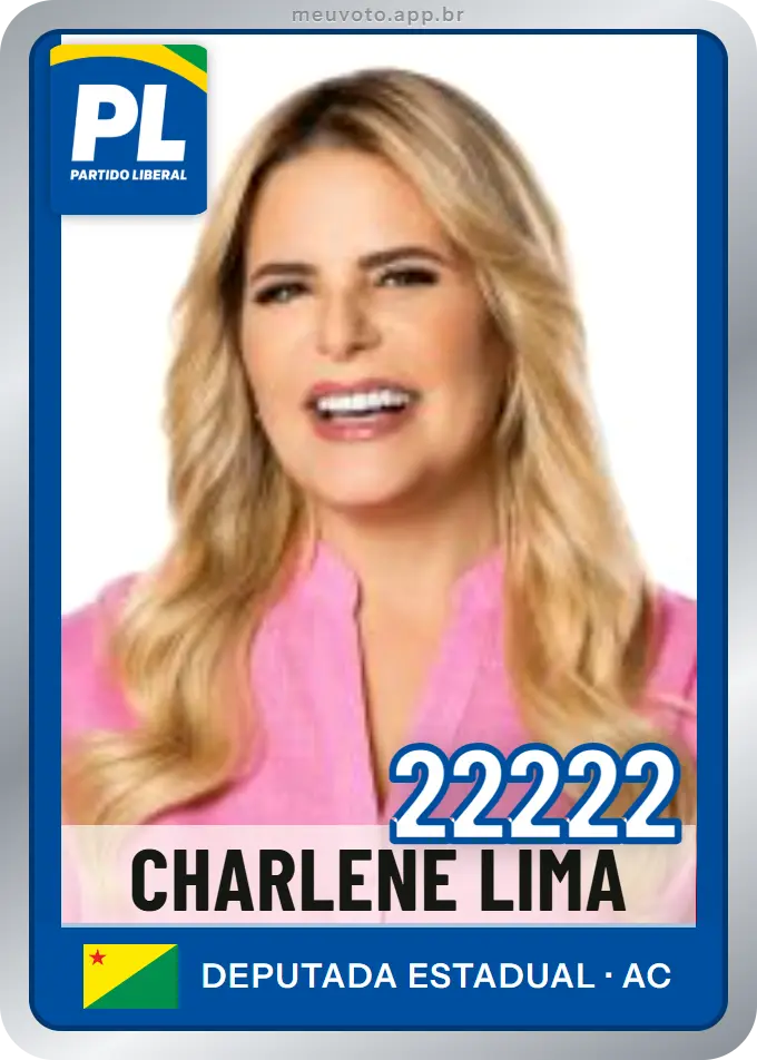 Carta de Charlene Lima, número 22222, PL