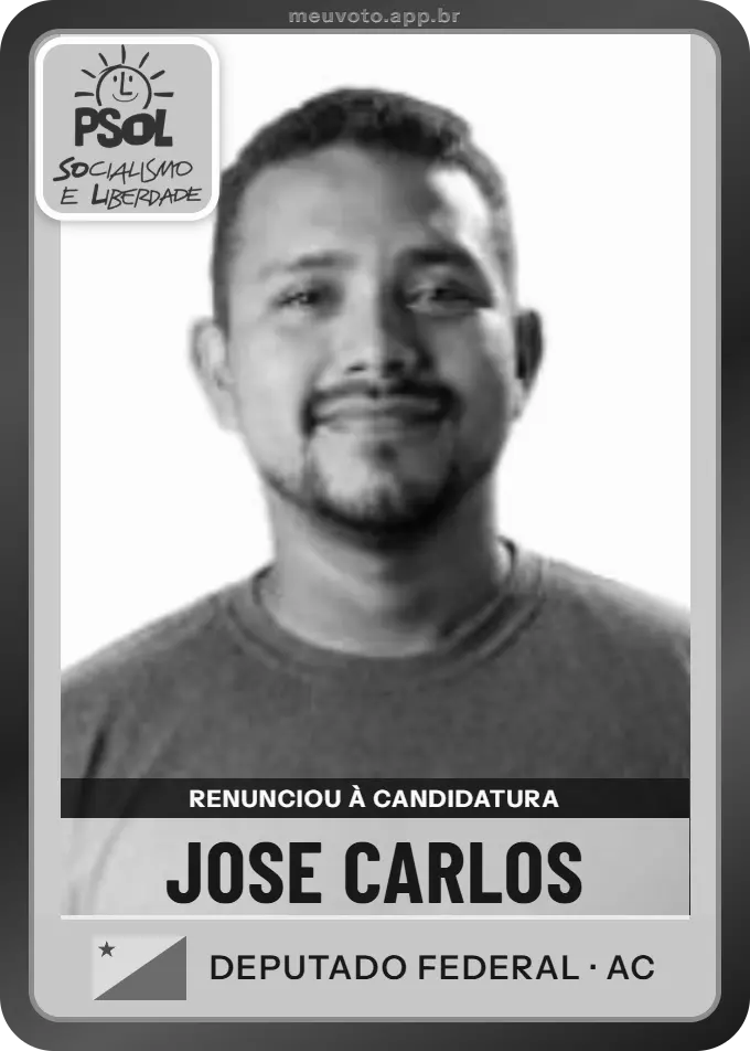 Carta de Jose Carlos, PSOL. Renunciou à candidatura e não vai à urna.