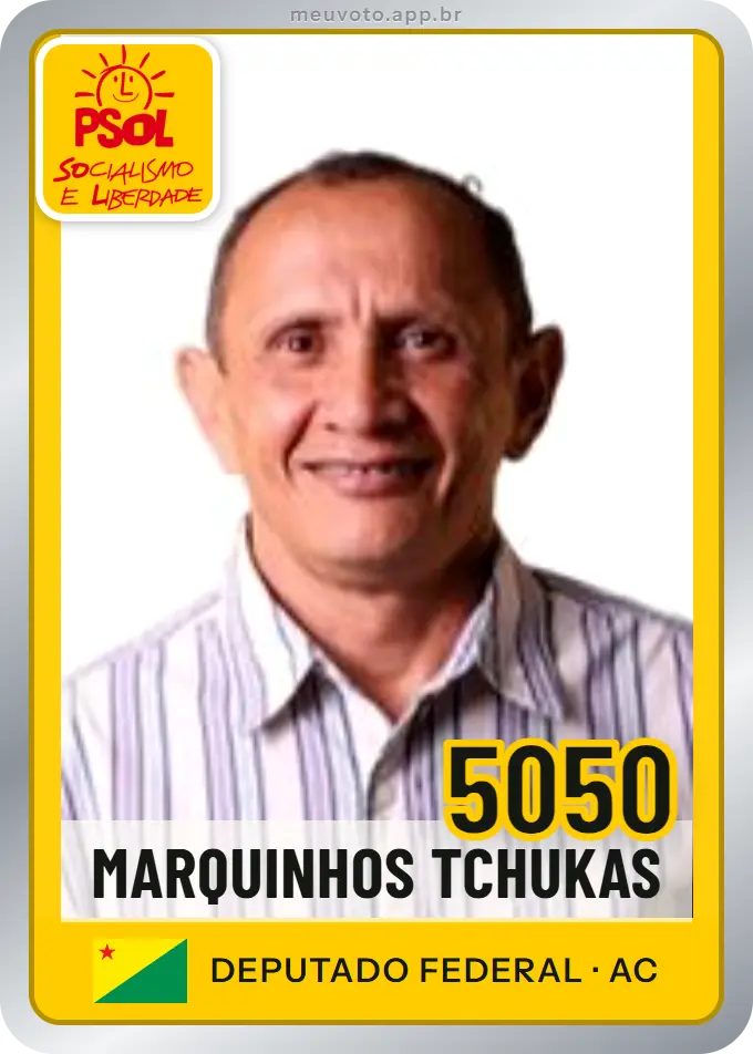 Carta de Marquinhos Tchukas, número 5050, PSOL