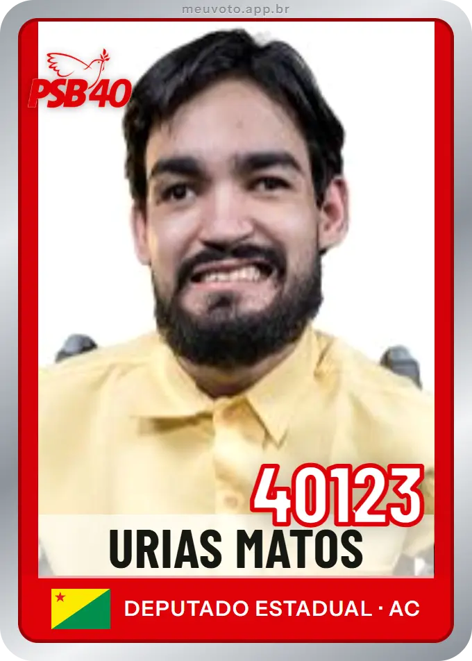 Carta de Urias Matos, número 40123, PSB