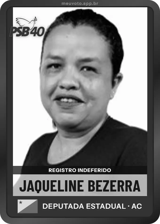 Carta de Jaqueline Bezerra, PSB. Teve o registro indeferido pelo TSE e não vai à urna.