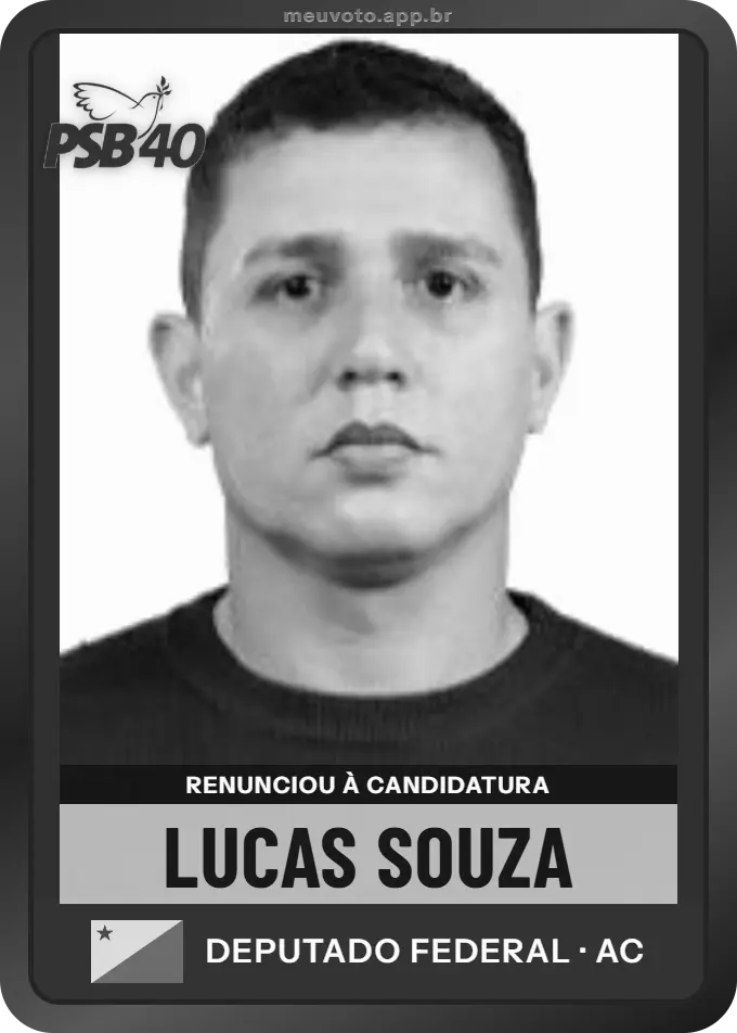 Carta de Lucas Souza, PSB. Renunciou à candidatura e não vai à urna.