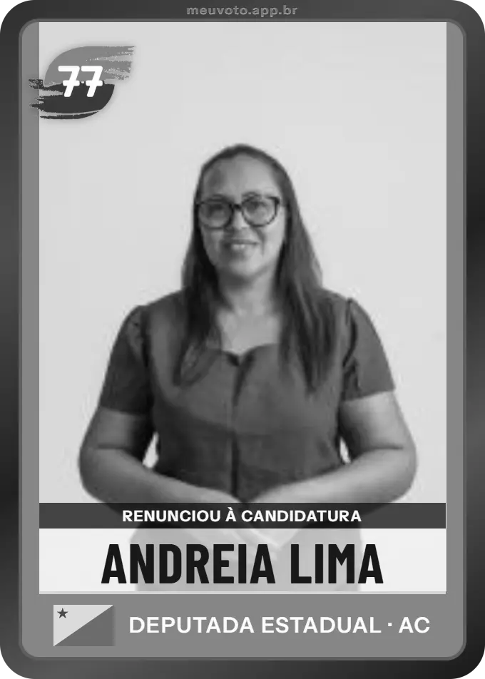 Carta de Andreia Lima, Solidariedade. Renunciou à candidatura e não vai à urna.