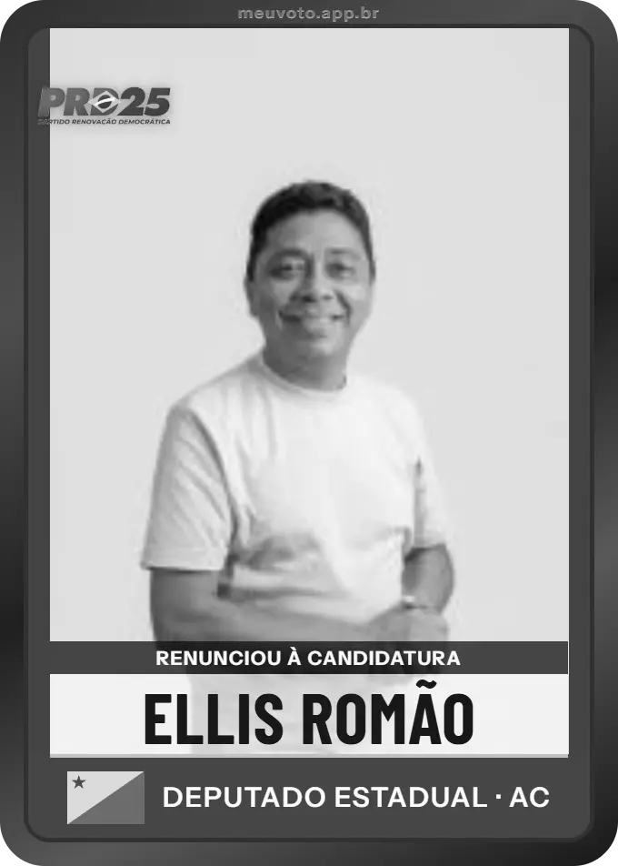 Carta de Ellis Romão, PRD. Renunciou à candidatura e não vai à urna.