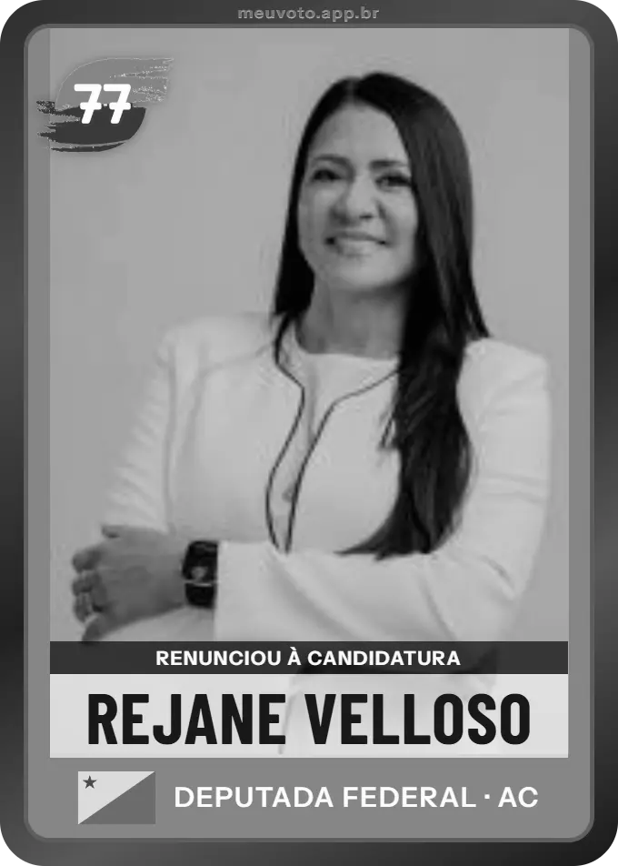 Carta de Rejane Velloso, Solidariedade. Renunciou à candidatura e não vai à urna.