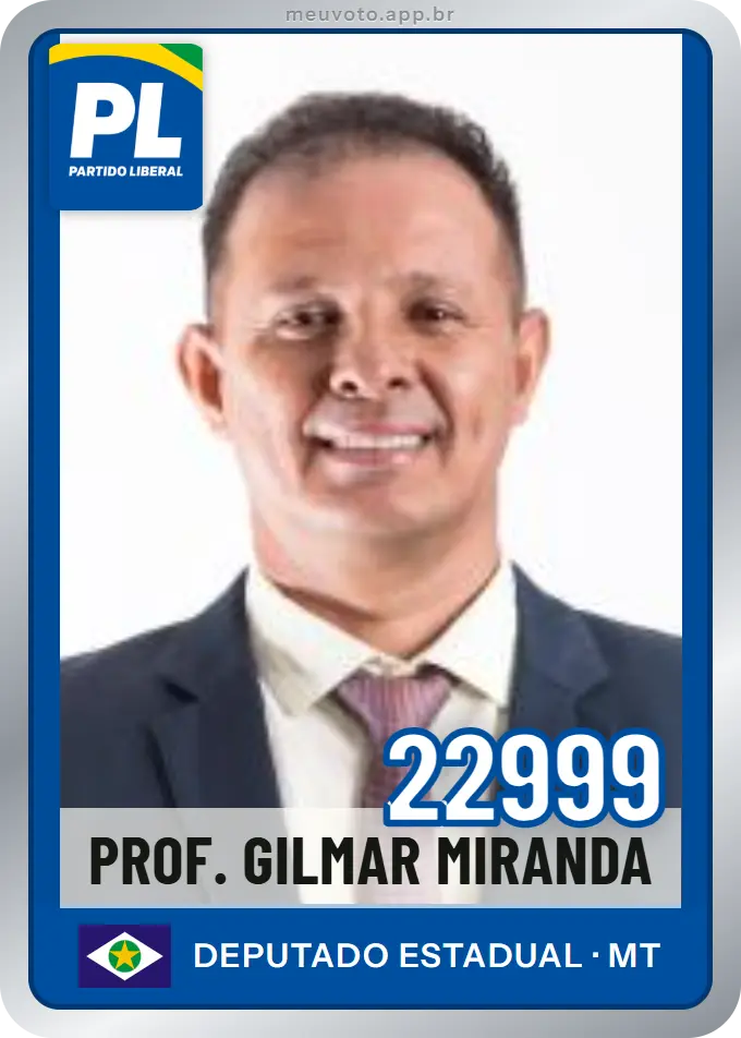 Carta de Prof. Gilmar Miranda, número 22999, PL