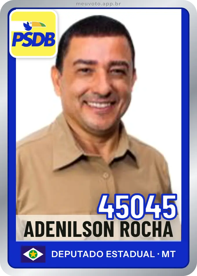 Carta de Adenilson Rocha, número 45045, PSDB