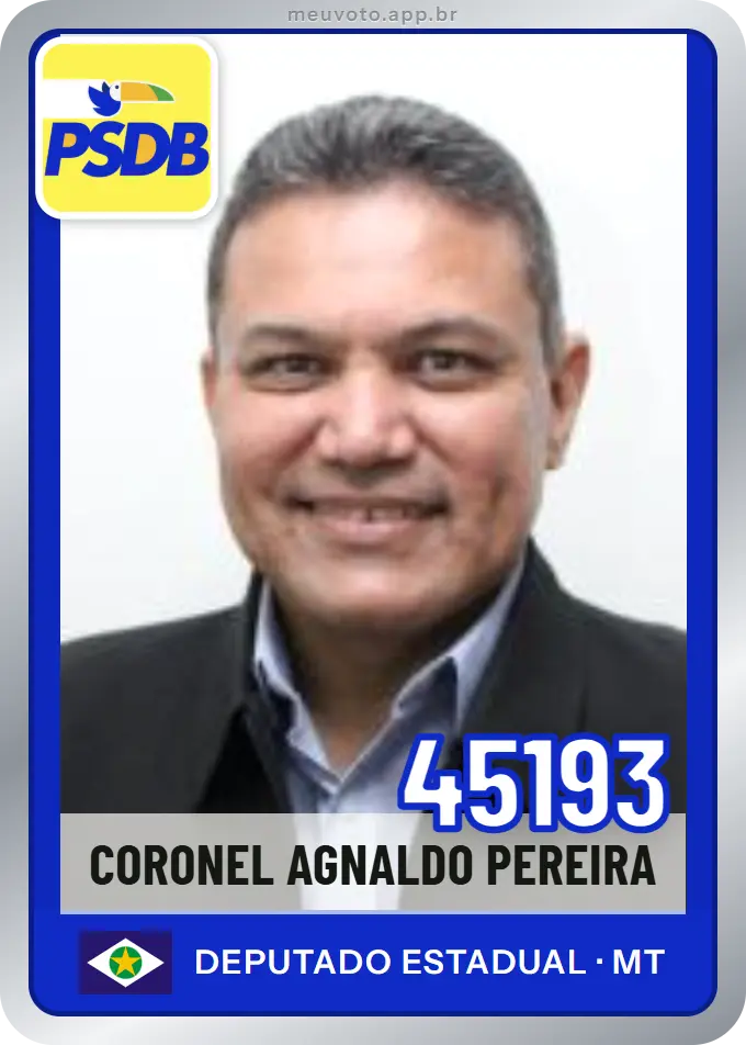 Carta de Coronel Agnaldo Pereira, número 45193, PSDB