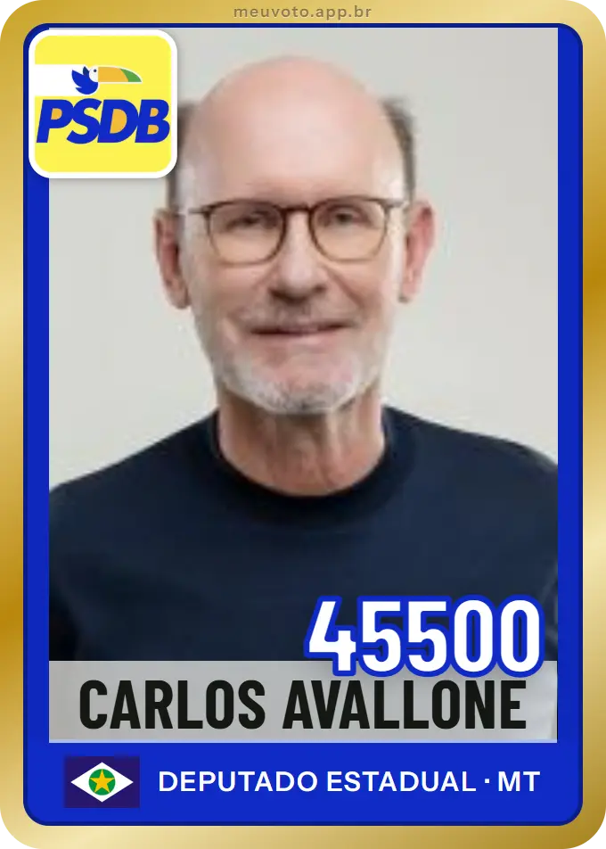 Carta de Carlos Avallone, número 45500, PSDB